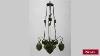 Antique Italian Venetian 3 Arm Chandelier With Green Painted