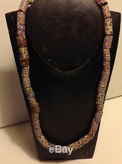 Antique Italy glass Murano Millefiori German trade beads necklace (m1336)