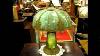 Antique Lamp With Slag Glass Shade And Slag Glass Base