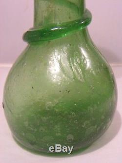 Antique Vintage Pulegoso Glass Bottle Vase Spiral Roman Murano