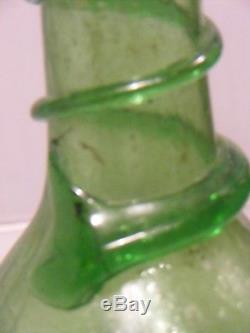 Antique Vintage Pulegoso Glass Bottle Vase Spiral Roman Murano