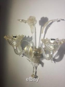 Applique lampada vetro di Murano oro 24K vintage classica wall sconce glass