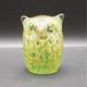 Appraised Vintage Murano Glass Owl Paperweight Green 24k Gold Leaf MCM