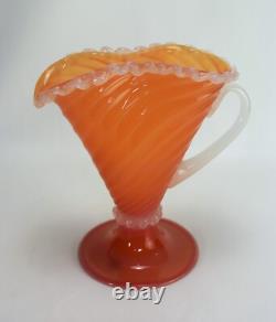 Archimede Seguso Vase Pitcher Vintage Murano Glass Orange