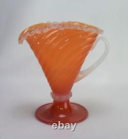Archimede Seguso Vase Pitcher Vintage Murano Glass Orange