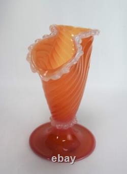 Archimede Seguso Vase Pitcher Vintage Murano Glass Orange