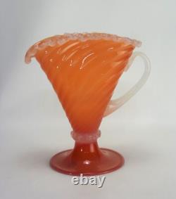 Archimede Seguso Vase Pitcher Vintage Murano Glass Orange