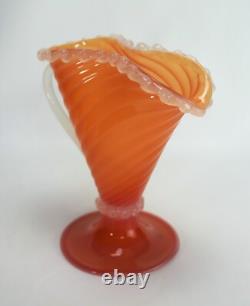 Archimede Seguso Vase Pitcher Vintage Murano Glass Orange
