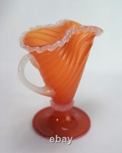 Archimede Seguso Vase Pitcher Vintage Murano Glass Orange