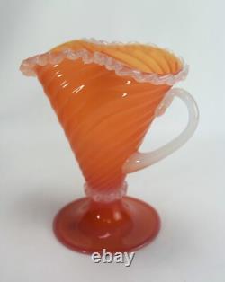 Archimede Seguso Vase Pitcher Vintage Murano Glass Orange