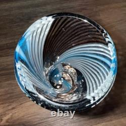 Art Glass Mezza Filigrana Blue, White, and Brown Vase 14.5 Tall Murano Vintage