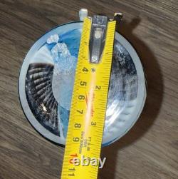 Art Glass Mezza Filigrana Blue, White, and Brown Vase 14.5 Tall Murano Vintage