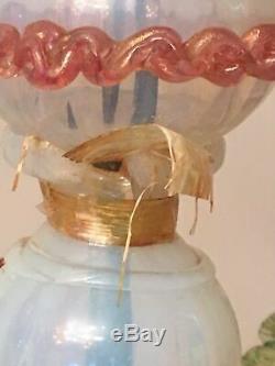 Authentic Vintage VENETIAN MURANO PINK GLASS 5 ARM FLORAL CHANDELIER