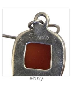 Awarded Shano Kelley Vintage Sterling Silver Carnelian Murano Glass Earrings