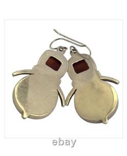 Awarded Shano Kelley Vintage Sterling Silver Carnelian Murano Glass Earrings