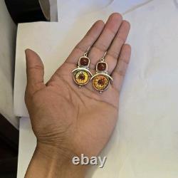 Awarded Shano Kelley Vintage Sterling Silver Carnelian Murano Glass Earrings