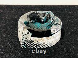 BARBINI Murano Vintage Art Glass Ashtray Blue Green Bowl Paperweight Japan