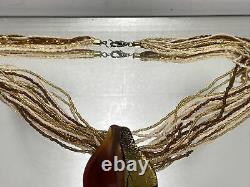 BEAUTIFUL VINTAGE MURANO BLOWN GLASS Gold Fleck Drop NECKLACE