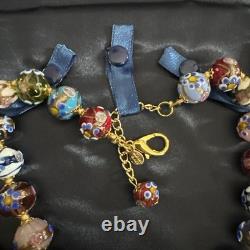 BEAUTIFUL VINTAGE Wedding Cake Murano Venetian Glass Chocker Necklace 16-17.5