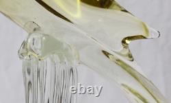 Barbini Murano Yellow Glass 13 Bird of Paradise Pair (1 BROKEN) Vintage MCM
