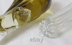 Barbini Murano Yellow Glass 13 Bird of Paradise Pair (1 BROKEN) Vintage MCM