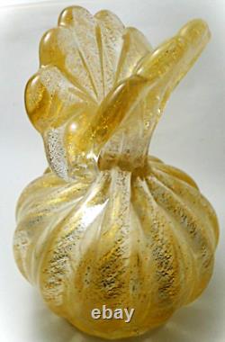 Barovier Cordonado d'Oro Gold on Crystal Vintage Murano Glass 8h gem On Sale