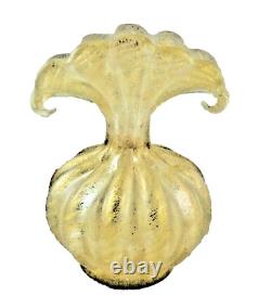 Barovier Cordonado d'Oro Gold on Crystal Vintage Murano Glass 8h gem On Sale