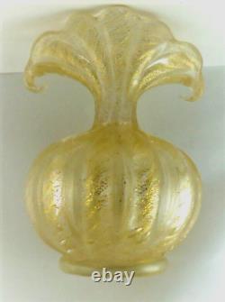 Barovier Cordonado d'Oro Gold on Crystal Vintage Murano Glass 8h gem On Sale