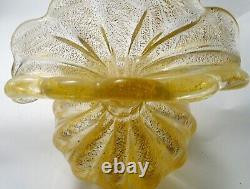 Barovier Cordonado d'Oro Gold on Crystal Vintage Murano Glass 8h gem On Sale