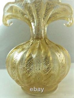 Barovier Cordonado d'Oro Gold on Crystal Vintage Murano Glass 8h gem On Sale