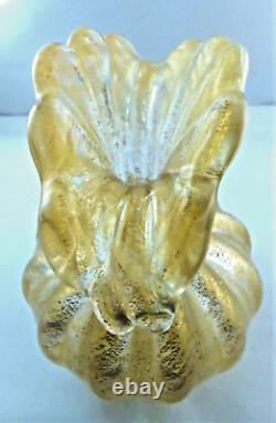 Barovier Cordonado d'Oro Gold on Crystal Vintage Murano Glass 8h gem On Sale