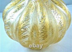 Barovier Cordonado d'Oro Gold on Crystal Vintage Murano Glass 8h gem On Sale