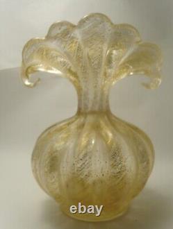 Barovier Cordonado d'Oro Gold on Crystal Vintage Murano Glass 8h gem On Sale