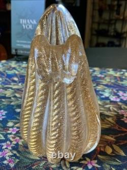 Barovier Toso Murano Art Glass Vase Cordonato d'Oro Gold Inclusion Rope Vintage