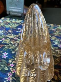 Barovier Toso Murano Art Glass Vase Cordonato d'Oro Gold Inclusion Rope Vintage