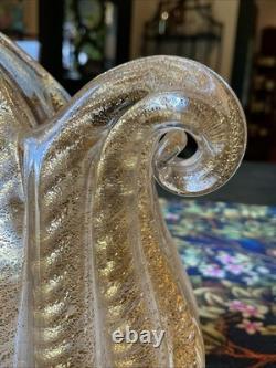 Barovier Toso Murano Art Glass Vase Cordonato d'Oro Gold Inclusion Rope Vintage