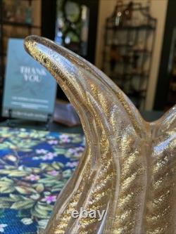 Barovier Toso Murano Art Glass Vase Cordonato d'Oro Gold Inclusion Rope Vintage