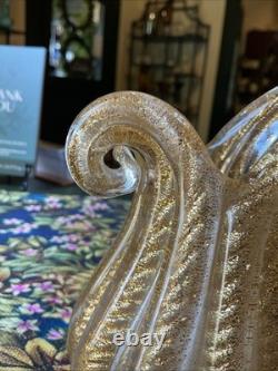 Barovier Toso Murano Art Glass Vase Cordonato d'Oro Gold Inclusion Rope Vintage