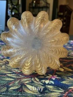 Barovier Toso Murano Art Glass Vase Cordonato d'Oro Gold Inclusion Rope Vintage
