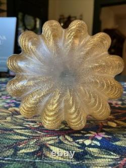 Barovier Toso Murano Art Glass Vase Cordonato d'Oro Gold Inclusion Rope Vintage