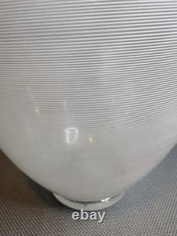 Barovier & Toso Signed Vintage Murano Glass Vase Mezza Filigrana 9 3/4 Inches