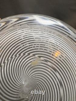 Barovier & Toso Signed Vintage Murano Glass Vase Mezza Filigrana 9 3/4 Inches