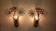 Beautiful Pair Vintage Flower Murano Glass Appliques Sconces