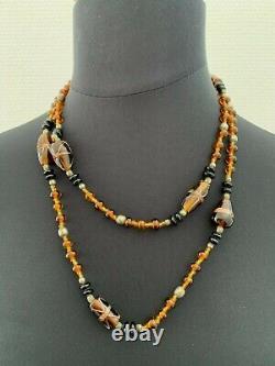 Beautiful Vintage Creator Necklace Murano Glass Beads 108cm