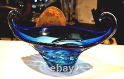 Beautiful Vintage Murano Blue Glass Centerpiece