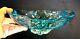 Beautiful Vintage Murano Glass Aquamarine Centerpiece Bowl