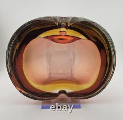 Beautiful Vintage Murano Sommerso Flavio Poli Seguso Glass Bowl Dish Ashtray 6.5