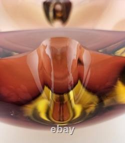 Beautiful Vintage Murano Sommerso Flavio Poli Seguso Glass Bowl Dish Ashtray 6.5