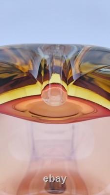 Beautiful Vintage Murano Sommerso Flavio Poli Seguso Glass Bowl Dish Ashtray 6.5