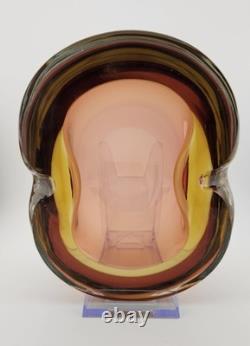 Beautiful Vintage Murano Sommerso Flavio Poli Seguso Glass Bowl Dish Ashtray 6.5